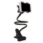 Suport flexibil universal pentru telefon, cu brat lung metalic si clema de prindere, capat rotativ 360°, negru